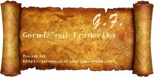 Germányi Friderika névjegykártya